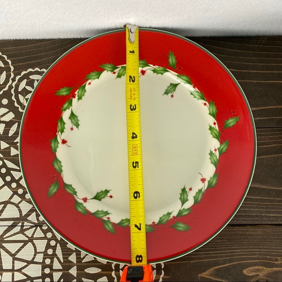 Lenox Holiday Red Dessert Plates Mugs Set of 4 - Picture 2 of 9